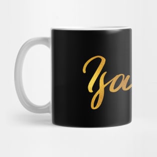 Isabel Name Hand Lettering in Faux Gold Letters Mug